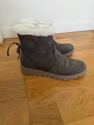 Botines de invierno grises con forro de pelo