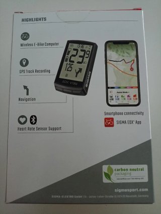 Sigma Eox View 1300 Ciclocomputador E-Bike