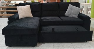 Sofá ·Cama EMMA, Negro Chaiselong, ·Arcón. OFERTA!