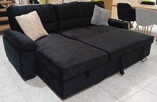 Sofá ·Cama EMMA, Negro Chaiselong, ·Arcón. OFERTA!