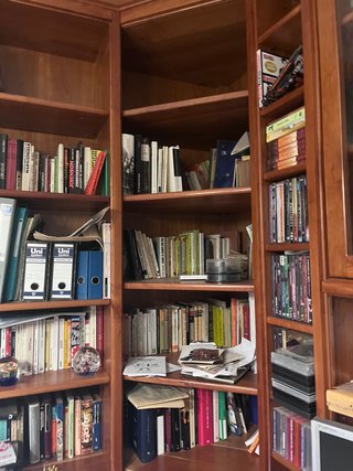 Mueble despacho/biblioteca madera cerezo
