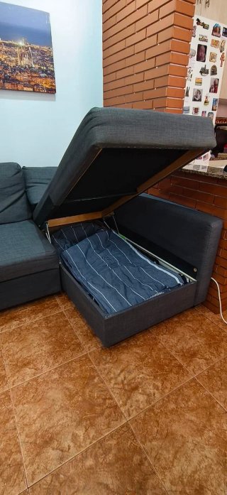 Sofá Cama Chaise Longue Gris