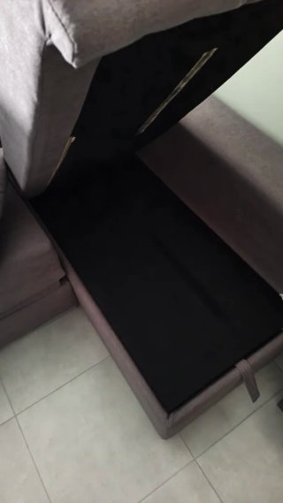 Sofá Chaiselongue Gris/Marrón. 2,25 m largo