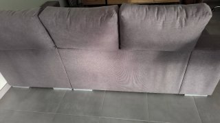 Sofá Chaiselongue Gris/Marrón. 2,25 m largo