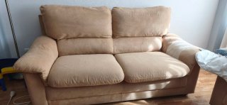 Conjunto de sofás 3+2 plazas color beige en estado