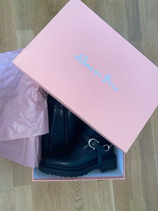 Botas altas de piel Alma en Pena negras