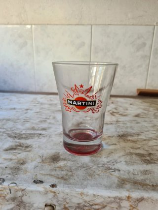Bicchiere Martini Rosso Trasparente Vetro