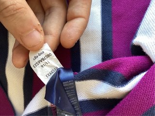 Polo Tommy Hilfiger Rayas Morado Talla XL