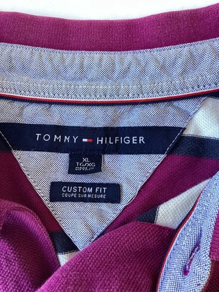 Polo Tommy Hilfiger Rayas Morado Talla XL