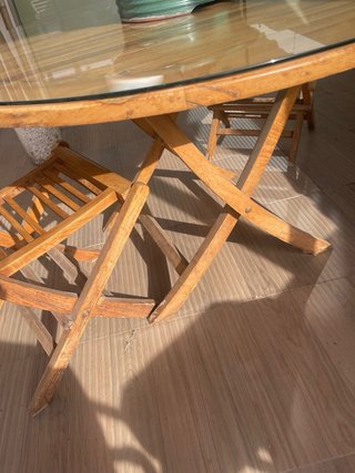 Tavolo rotondo esterno in legno di Teak 120cm