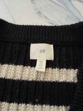 Cárdigan H&M rayas blanco y negro