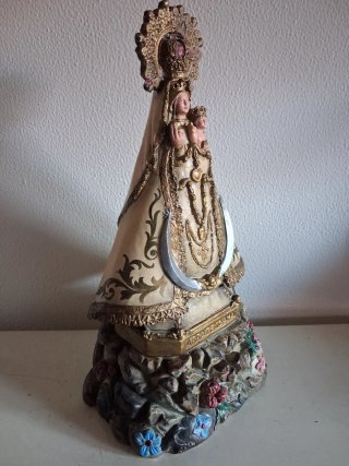 Figura Virgen María y Niño Jesús Antigua