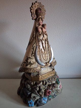 Figura Virgen María y Niño Jesús Antigua