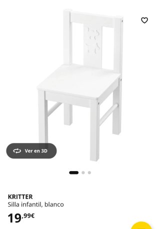 Mesa y 2 sillas infantiles blancas Kritter de Ikea