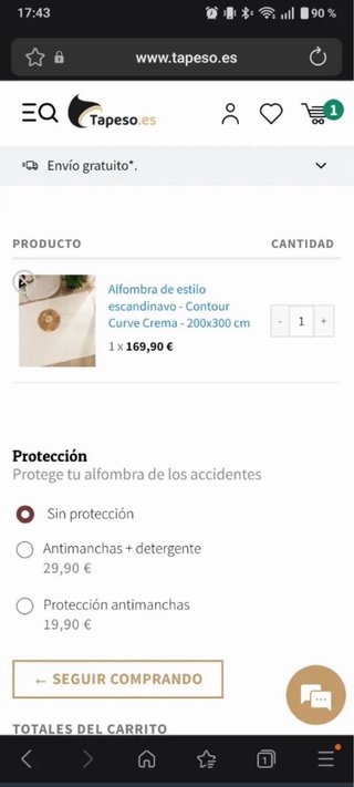 Alfombra grande estilo escandinavo crema