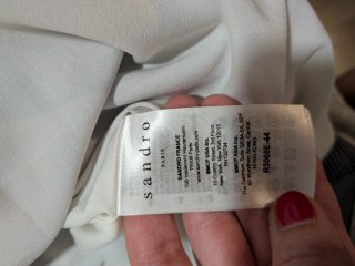 Vestido Sandro Rayas Blanco y Azul