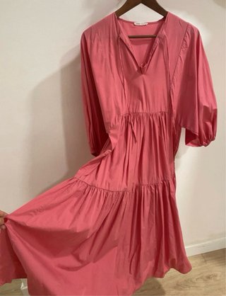 Vestido Midi Boho Rosa