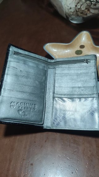 Cartera de piel MACHINE BY BASSICO negra