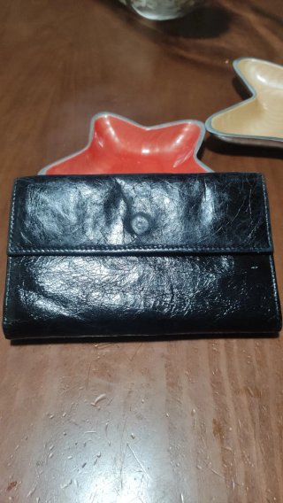 Cartera de piel MACHINE BY BASSICO negra