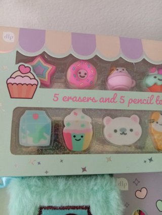 Set cancelleria kawaii: gomme, matite, quaderno