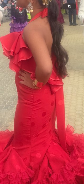 Traje de flamenca rojo con lunares