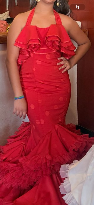 Traje de flamenca rojo con lunares