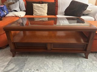 Mesa de centro madera y cristal