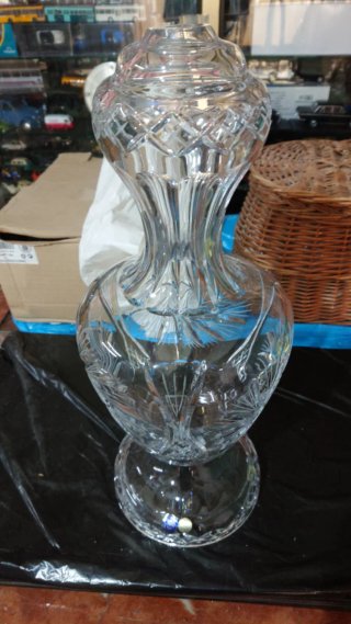 Pie de Lámpara Bohemia Crystal Cristal Tallado