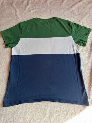 Camiseta Levi's color block logo verde y azul