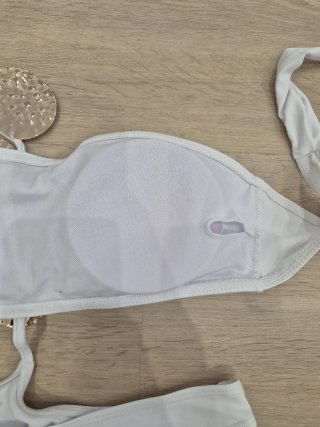 Trikini Blanco y Dorado Talla 36