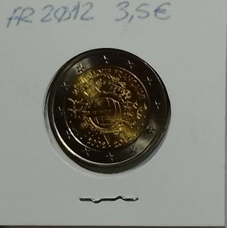 2€ Francia 2012 10 Años Euro S/C