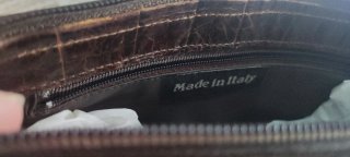 Bolso piel cocodrilo marrón diseño italiano