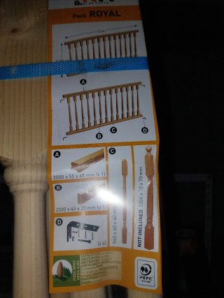 2 Paquetes Barandilla Madera 2mts/unidad 60€ u