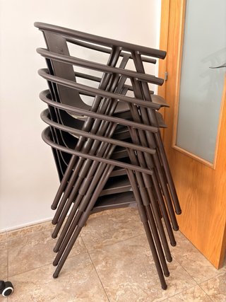 x6 Sedie Mahou Marroni Resistenti per Esterno