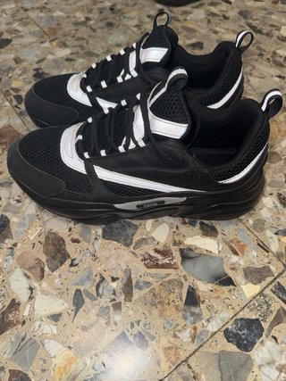 Scarpe Dior B22 nere e argento