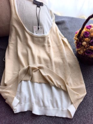 Camiseta doble Zara beige S