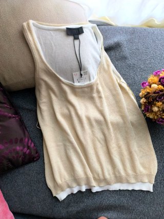 Camiseta doble Zara beige S