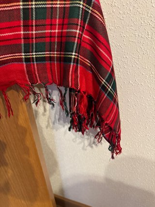 Pañuelo cuadros tartán rojo y negro