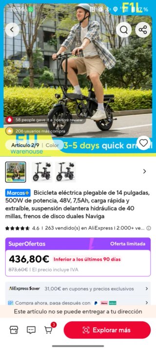 Bicicleta Eléctrica Plegable F1L