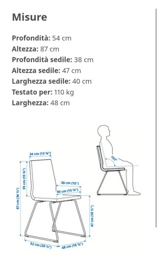 2 Sedie Ikea Nere Lillanas