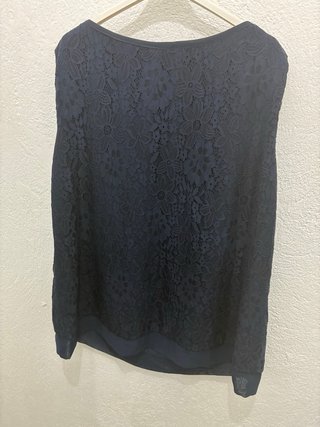 Conjunto top encaje y pantalón azul talla 44/46