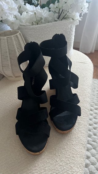 Sandalias cuña negras talla 39