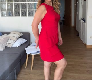 Vestido rojo con volantes