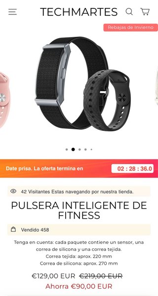 Pulsera Inteligente Fitness TECHMARTES