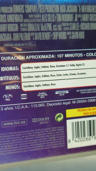 DVD X-Men Orígenes: Lobezno (Español)