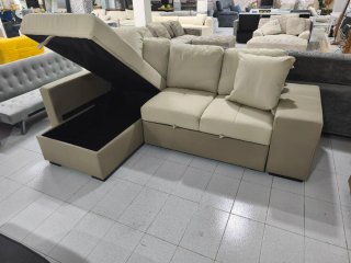 Sofá cama Stacy beige y gris