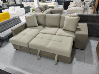 Sofá cama Stacy beige y gris