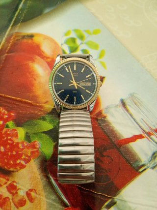 Orologio Timex Quarzo Blu e Oro
