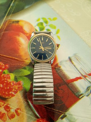Orologio Timex Quarzo Blu e Oro