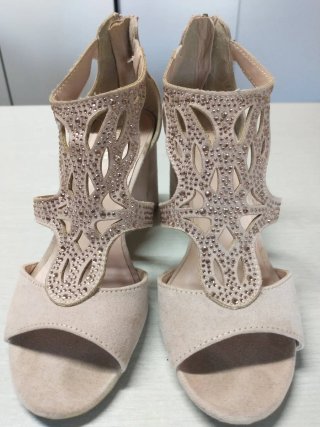 Sandali eleganti rosa con strass n.36
